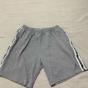 Nike Air Jordan Gray Athletic Shorts with Side Stripe